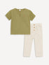 LC Waikiki Crew Neck Short Sleeve Baby Boy T-Shirt and Trousers 2-Piece Set